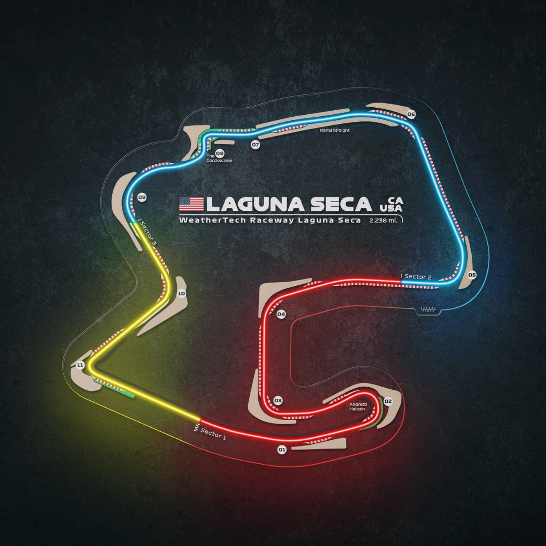 Laguna Seca Raceway Neon Race Track – Garage d'Art