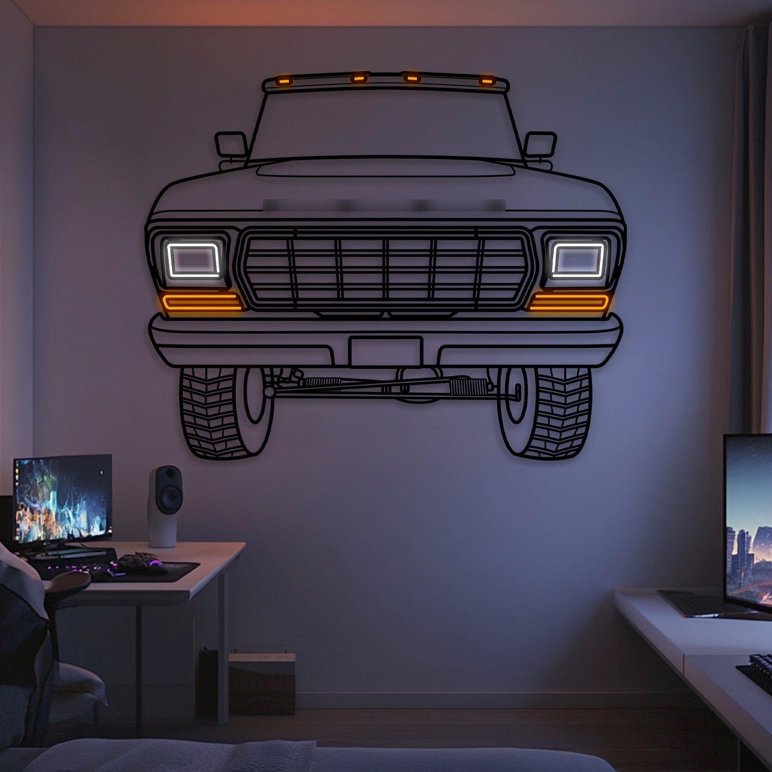1979 F-150 Front View Metal Neon Car Wall Art