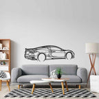 Corvette C8 Back Angle Silhouette Metal Wall Art