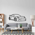 911 GT3 Model 992.2 Front Angle Silhouette Metal Wall Art