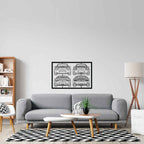 911 GT3 Mix Back Frame Silhouette Metal Wall Art