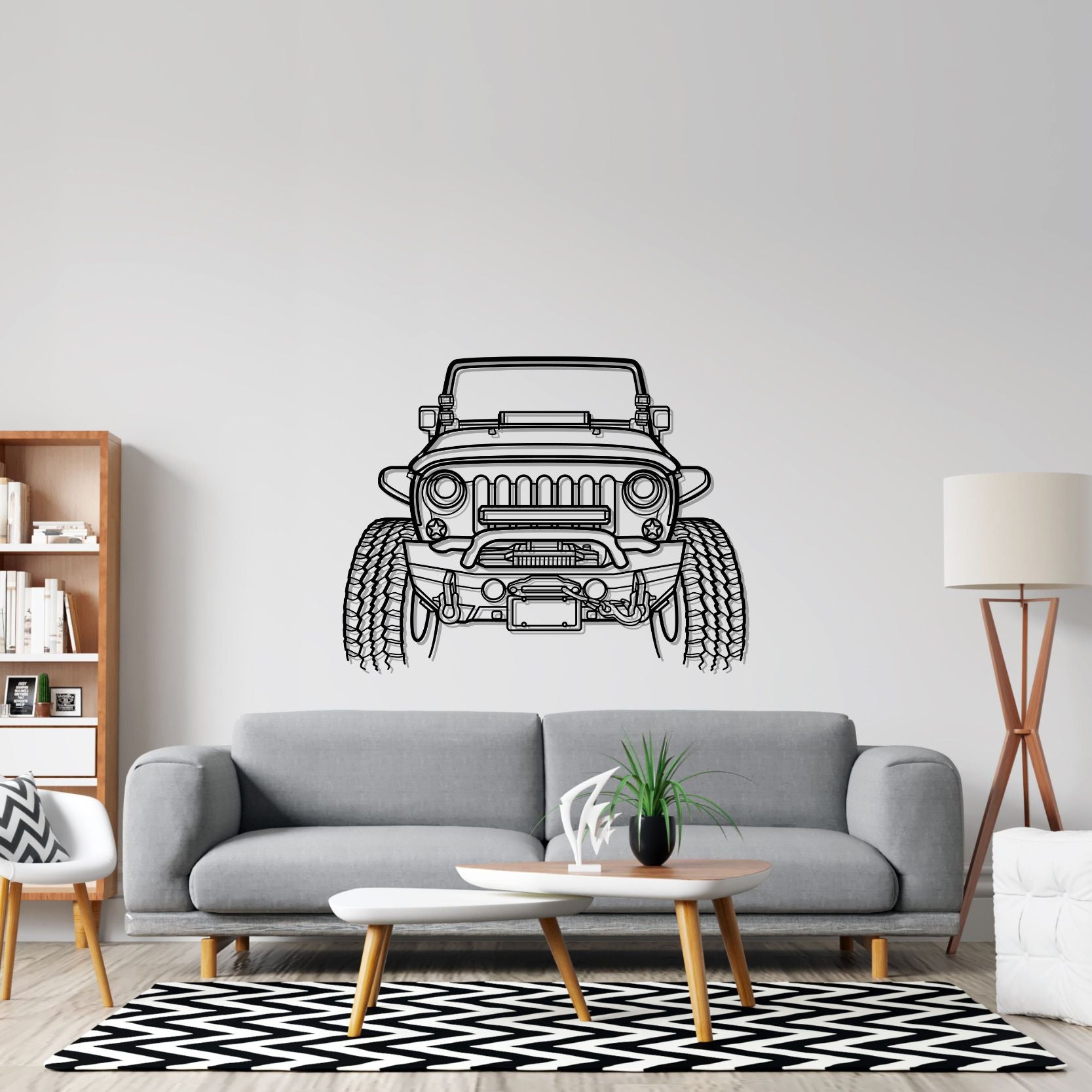 Wrangler Offroad Front Silhouette Metal Wall Art