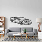 Corvette C8 HTC Angle Silhouette Metal Wall Art
