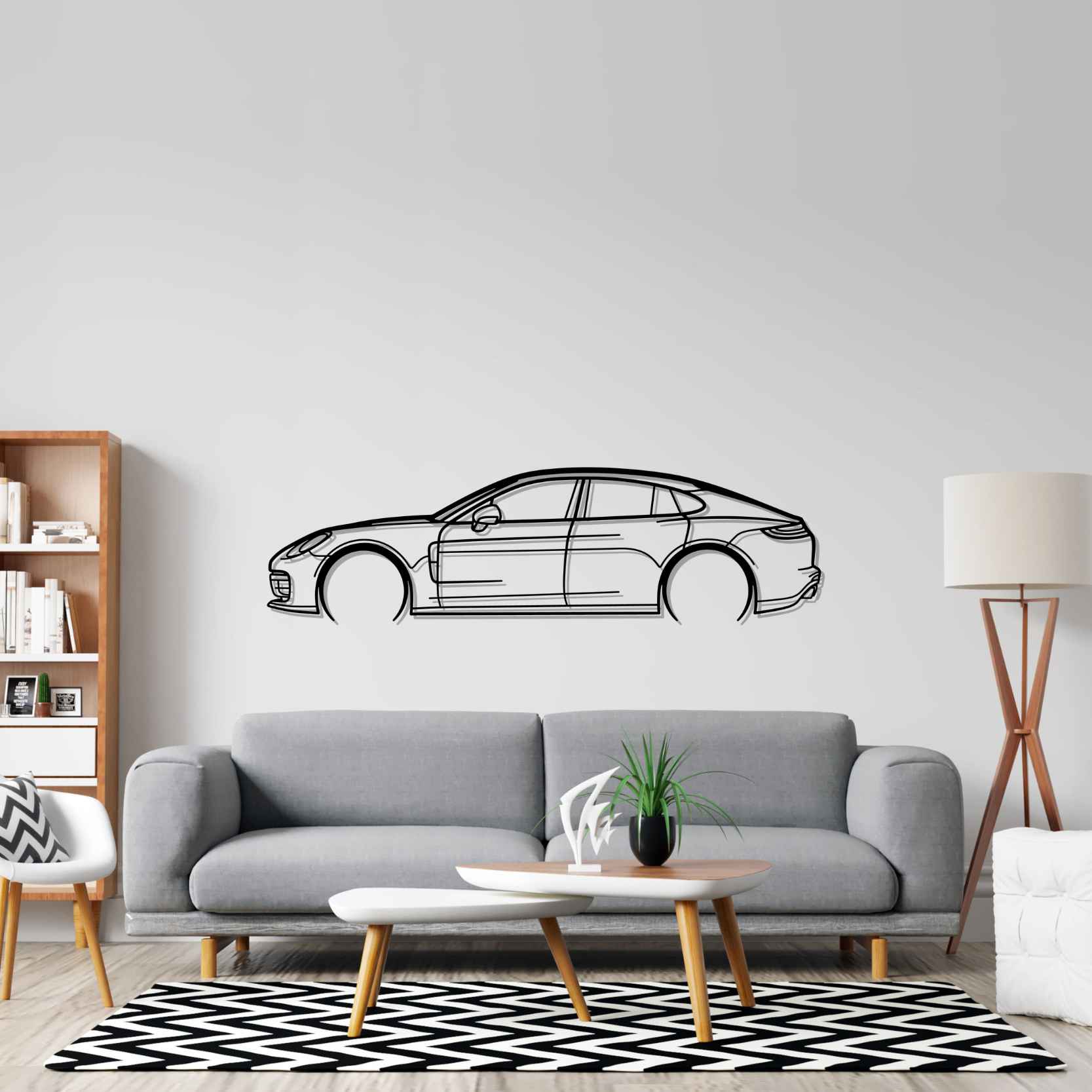 Panamera GTS 2023 Detailed Silhouette Metal Wall Art