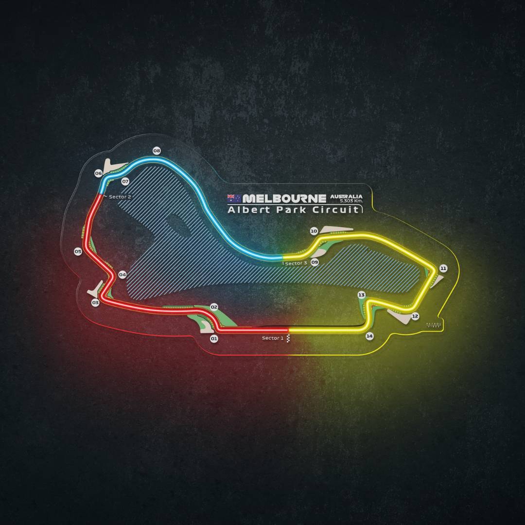 Albert Park Circuit Neon Race Track