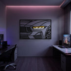2024 Mustang GT Apex Front View Metal Neon Frame Wall Art