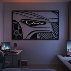 2025 Quadrifoglio Apex Front View Metal Neon Frame Wall Art