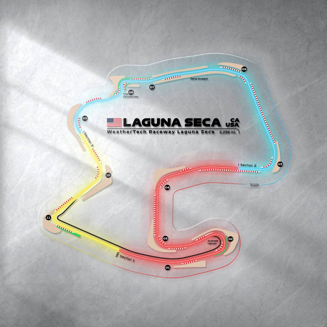 Laguna Seca Raceway Neon Race Track – Garage d'Art