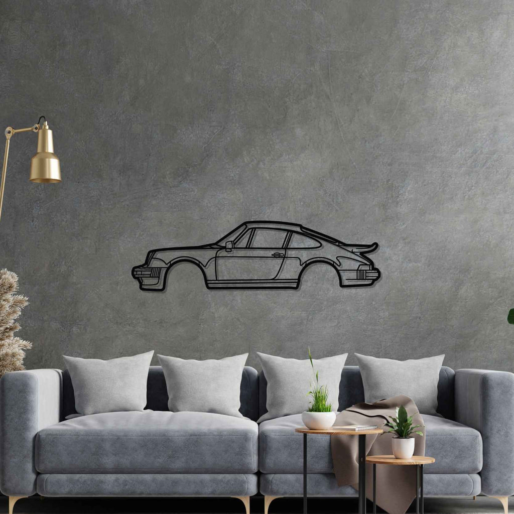911 Turbo Model 930 Detailed silhouette Metal Wall Art