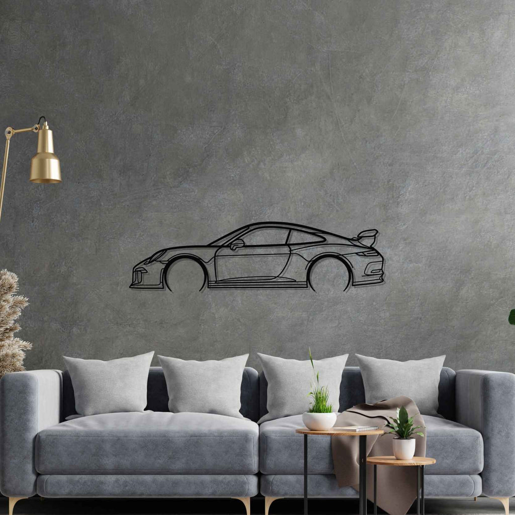 911 GT3 model 991 Detailed Silhouette Metal Wall Art