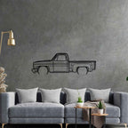 C10 Stepside 1987 Detailed Silhouette Metal Wall Art