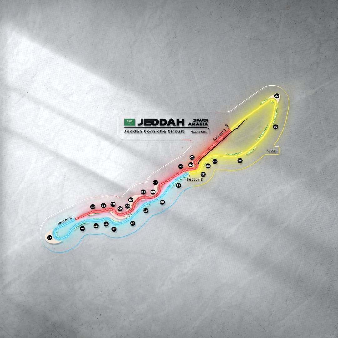 Jeddah Corniche Circuit Neon Race Track