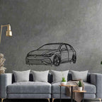 Golf R 2023 Angle Silhouette Metal Wall Art