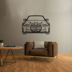 G80 M3 Front Silhouette Metal Wall Art