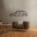 Golf Mk2 GTI 1990 Detailed Silhouette Metal Wall Art