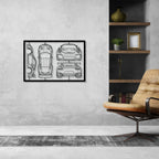 911 991 GT2 RS Frame Silhouette Metal Wall Art