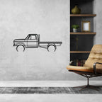 F100 Tray Back 1977 Detailed Silhouette Metal Wall Art