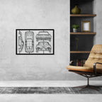 Corvette C2 1963 Frame Silhouette Metal Wall Art