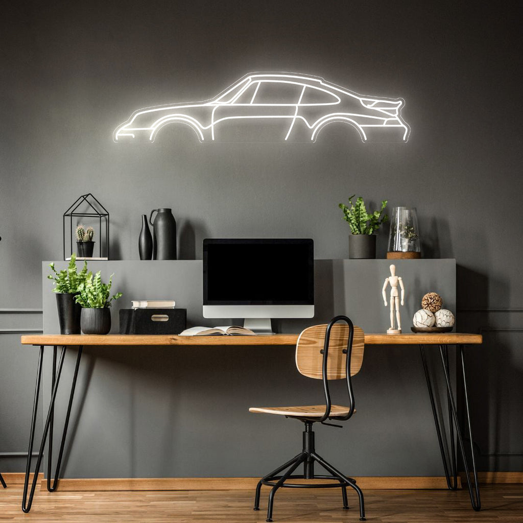911 993 Turbo Neon Silhouette