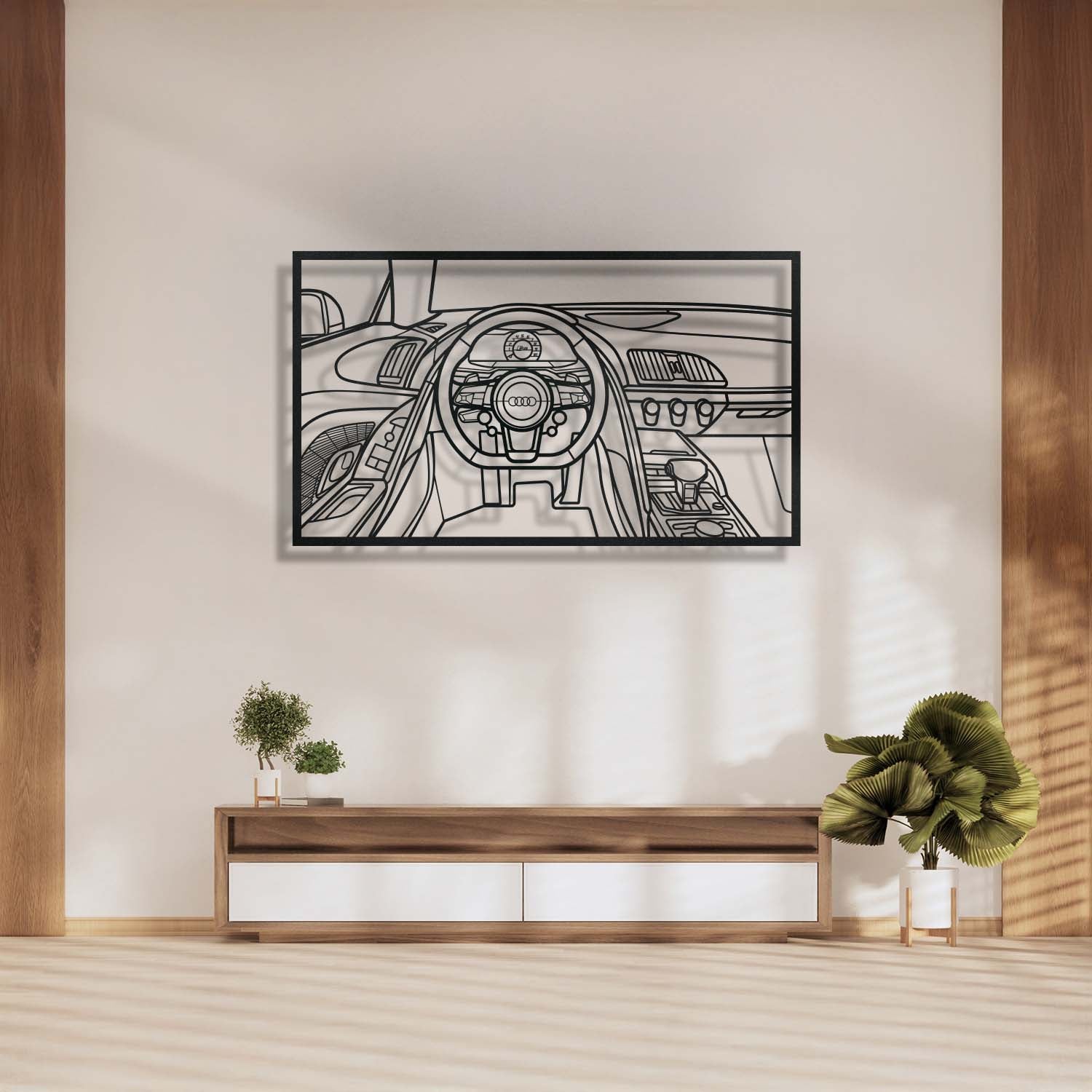 R8 Driver's Cockpit Metal Frame Wall Art