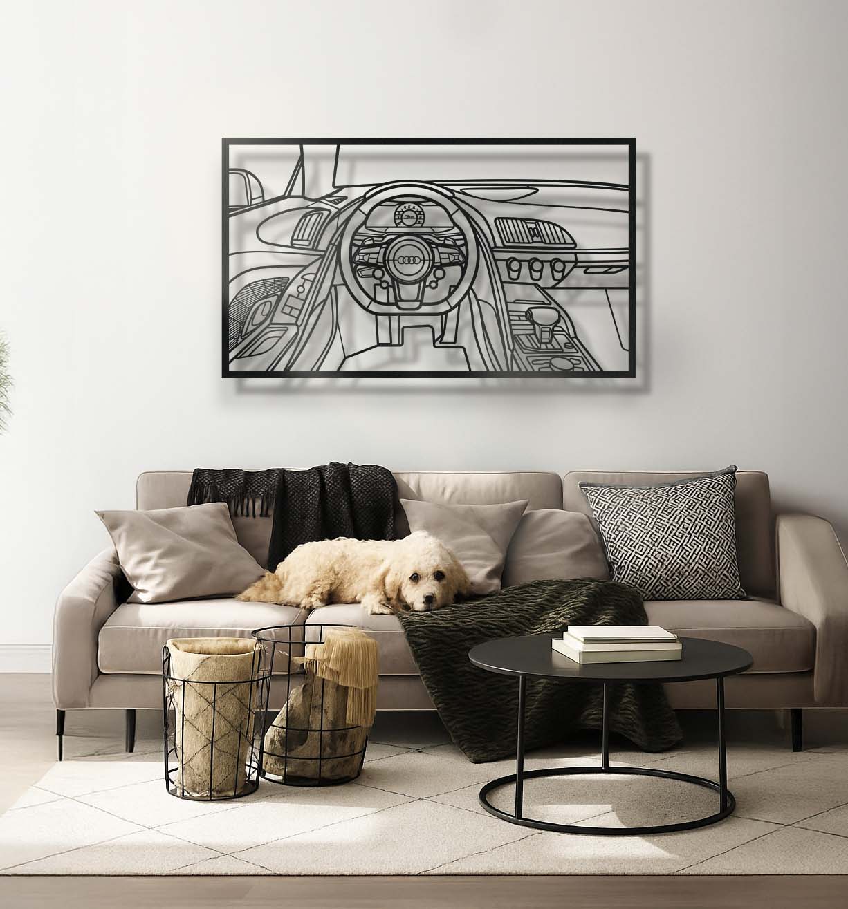 R8 Driver's Cockpit Metal Frame Wall Art