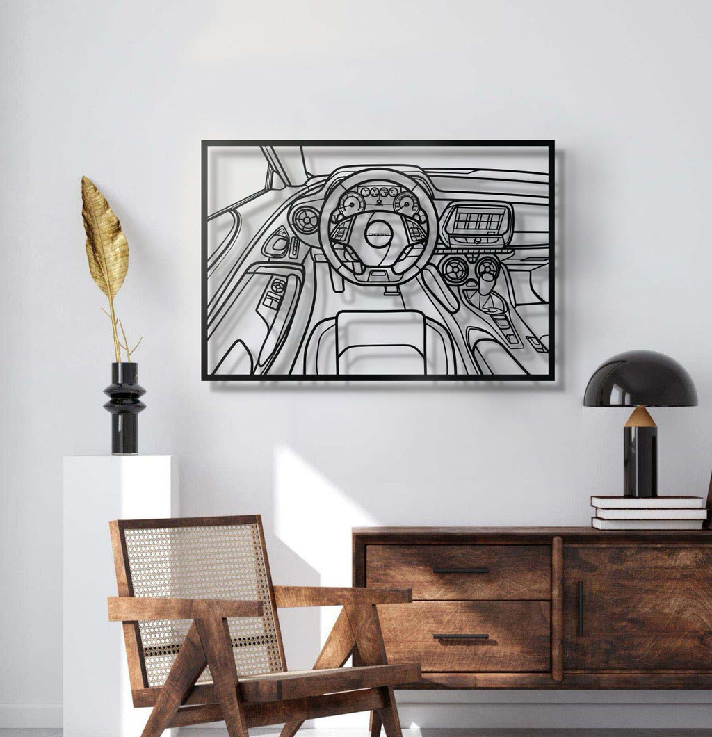 Camaro Driver's Cockpit Metal Frame Wall Art