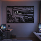 2024 Camaro ZLE 1LE Apex Front View Metal Neon Frame Wall Art