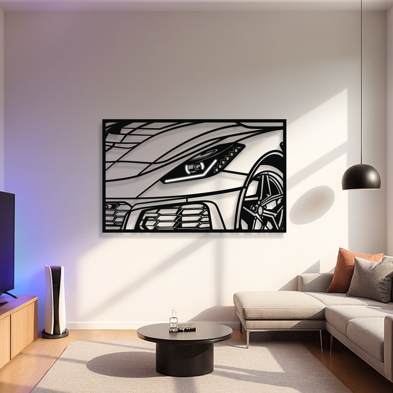 2019 Corvette C7 ZR1 ZTK Apex Front View Metal Neon Frame Wall Art - MT1477