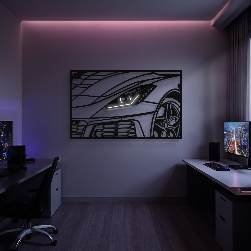 2019 Corvette C7 ZR1 ZTK Apex Front View Metal Neon Frame Wall Art - MT1477