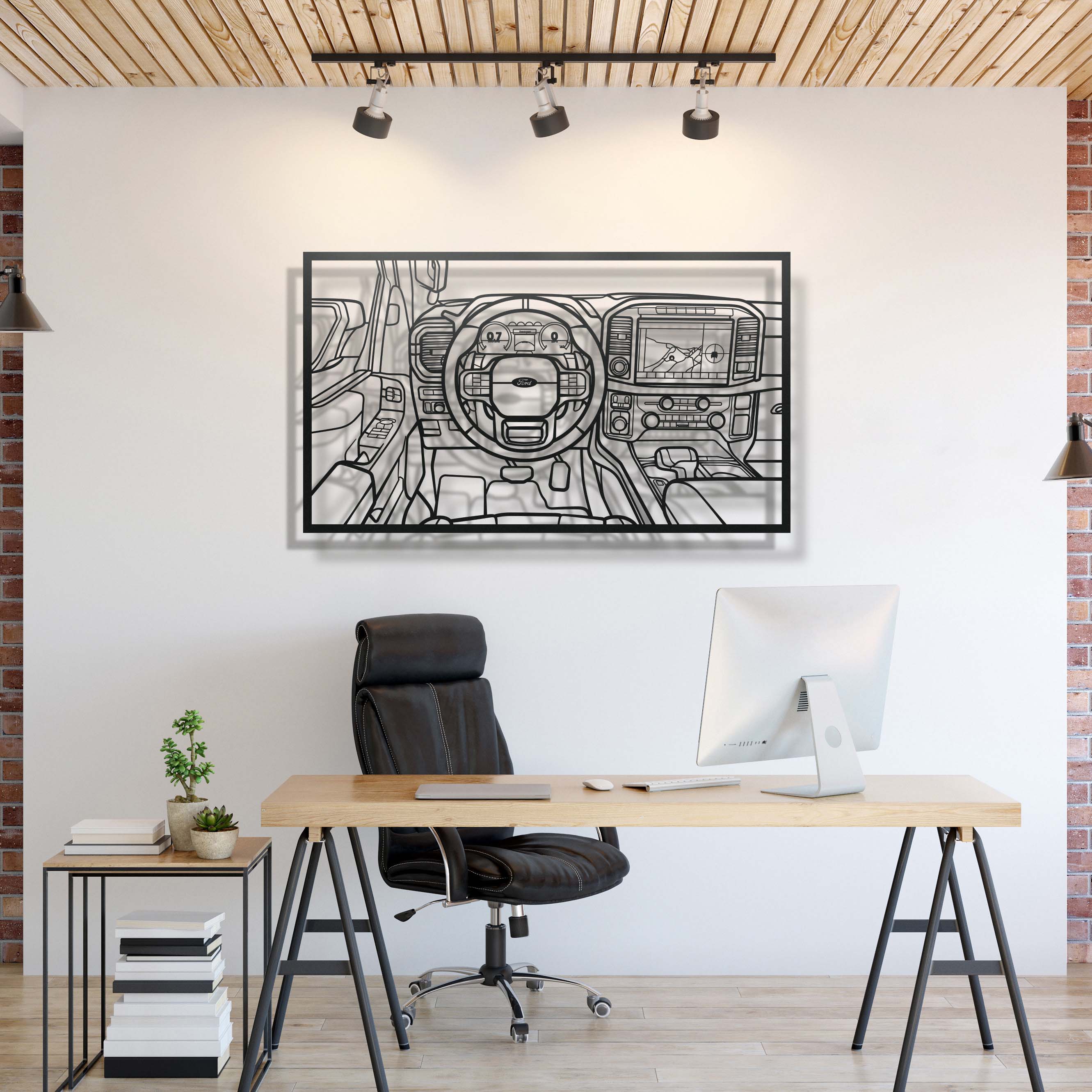 F150 Raptor Driver's Cockpit Metal Frame Wall Art