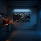 F150 Raptor Apex Front View Metal Neon Frame Wall Art