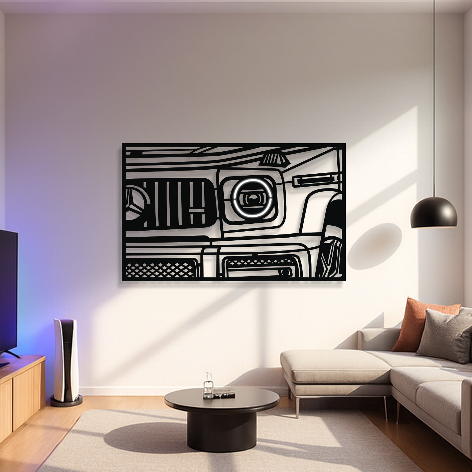 AMG G63 Apex Front View Metal Neon Frame Wall Art - MT1480