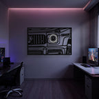 AMG G63 Apex Front View Metal Neon Frame Wall Art