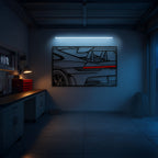 911 GT3 RS Apex Back View Metal Neon Frame Wall Art