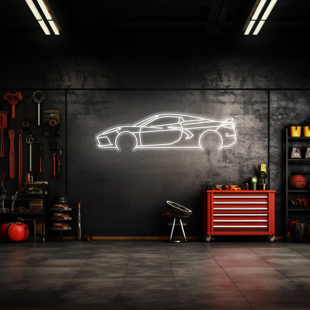 Corvette C8 HTC Neon Silhouette