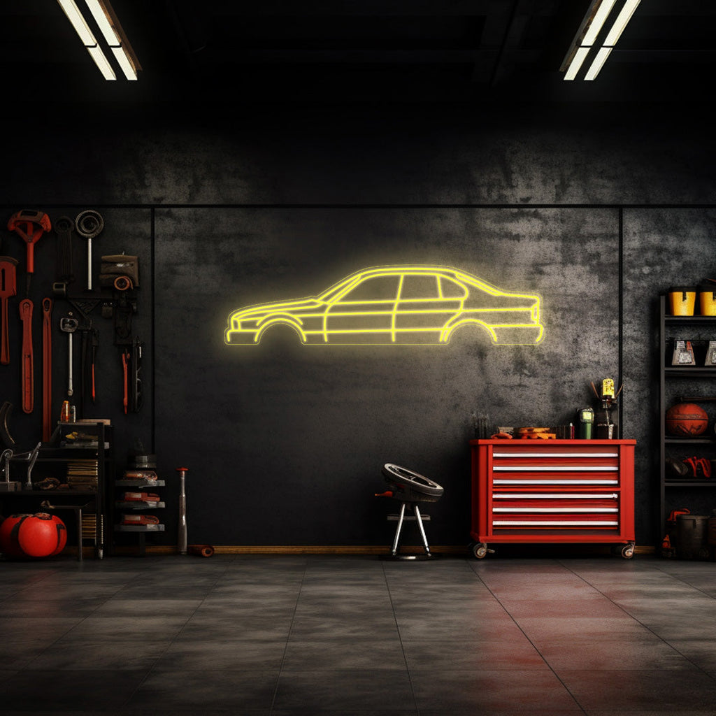 E34 M5 Neon Silhouette