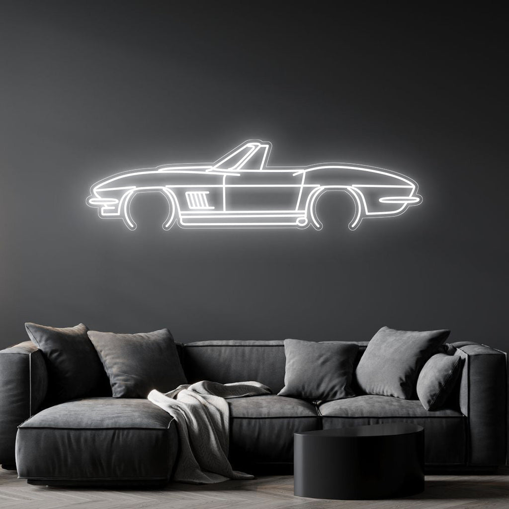 Corvette C2 Cabrio Neon Silhouette