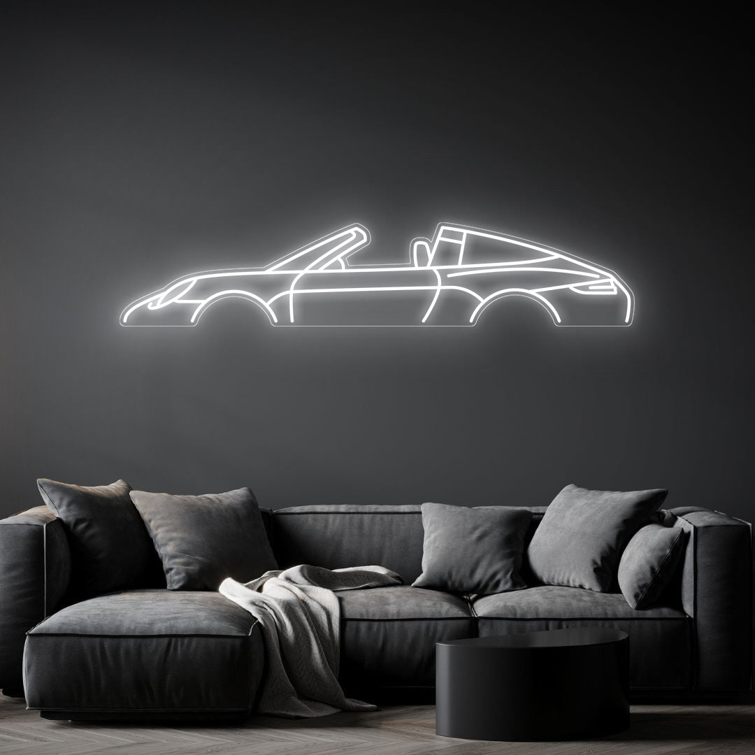 911 991 Targa Neon Silhouette