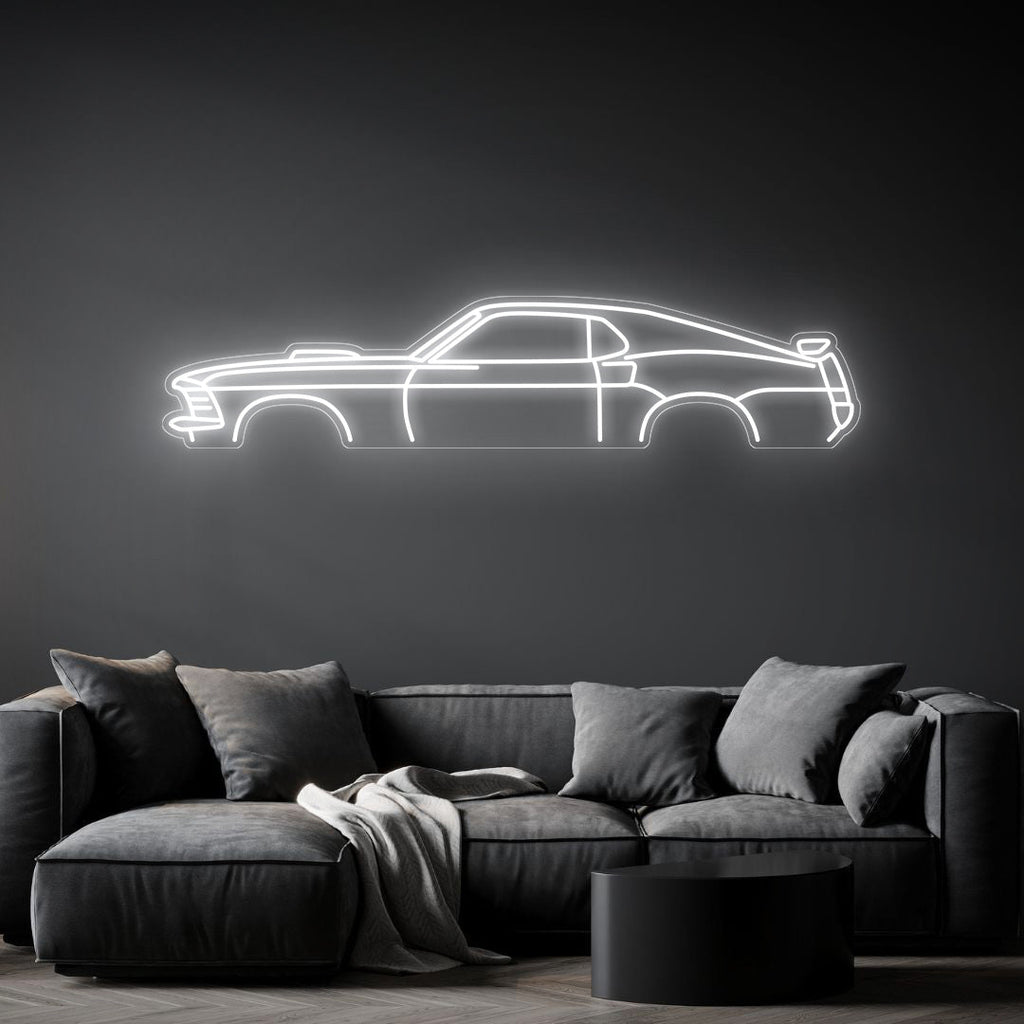 Mustang Fastback 1969 Neon Silhouette