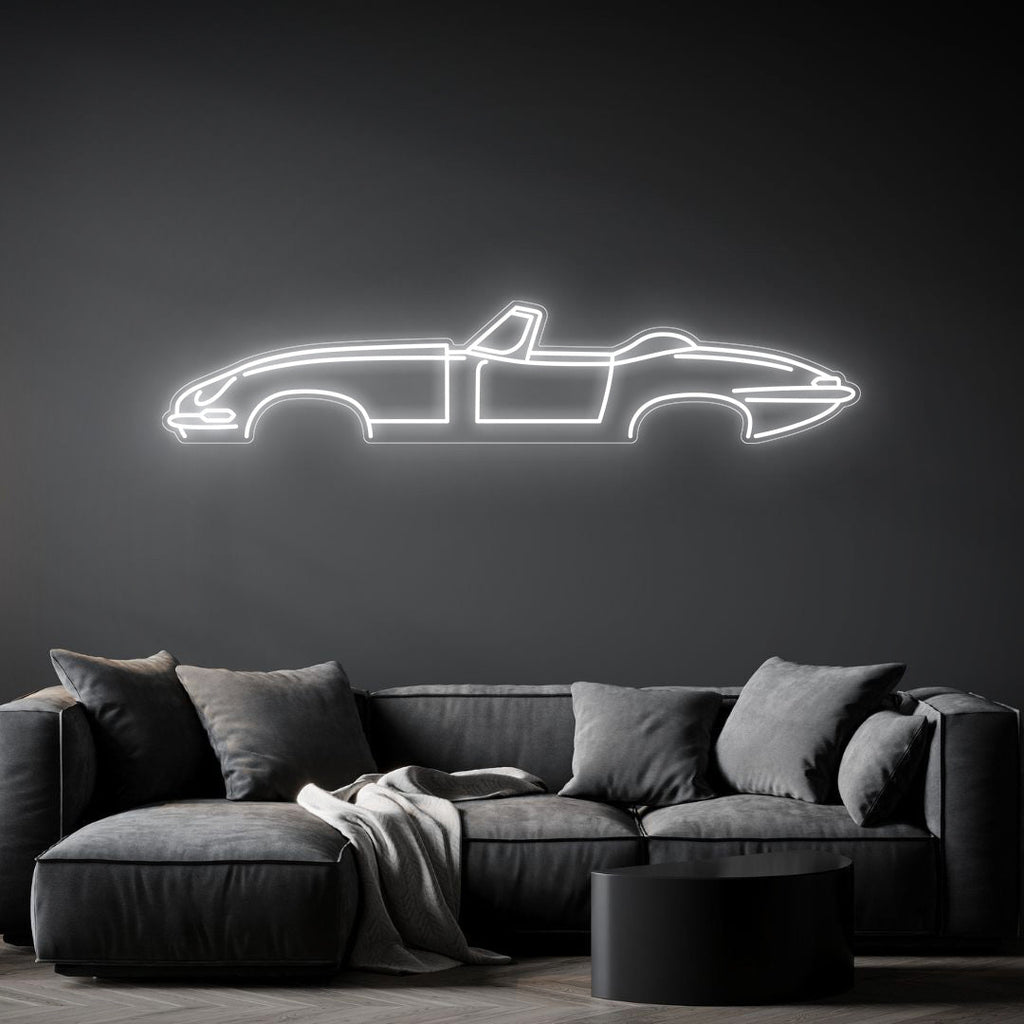 E type Cabrio Neon Silhouette