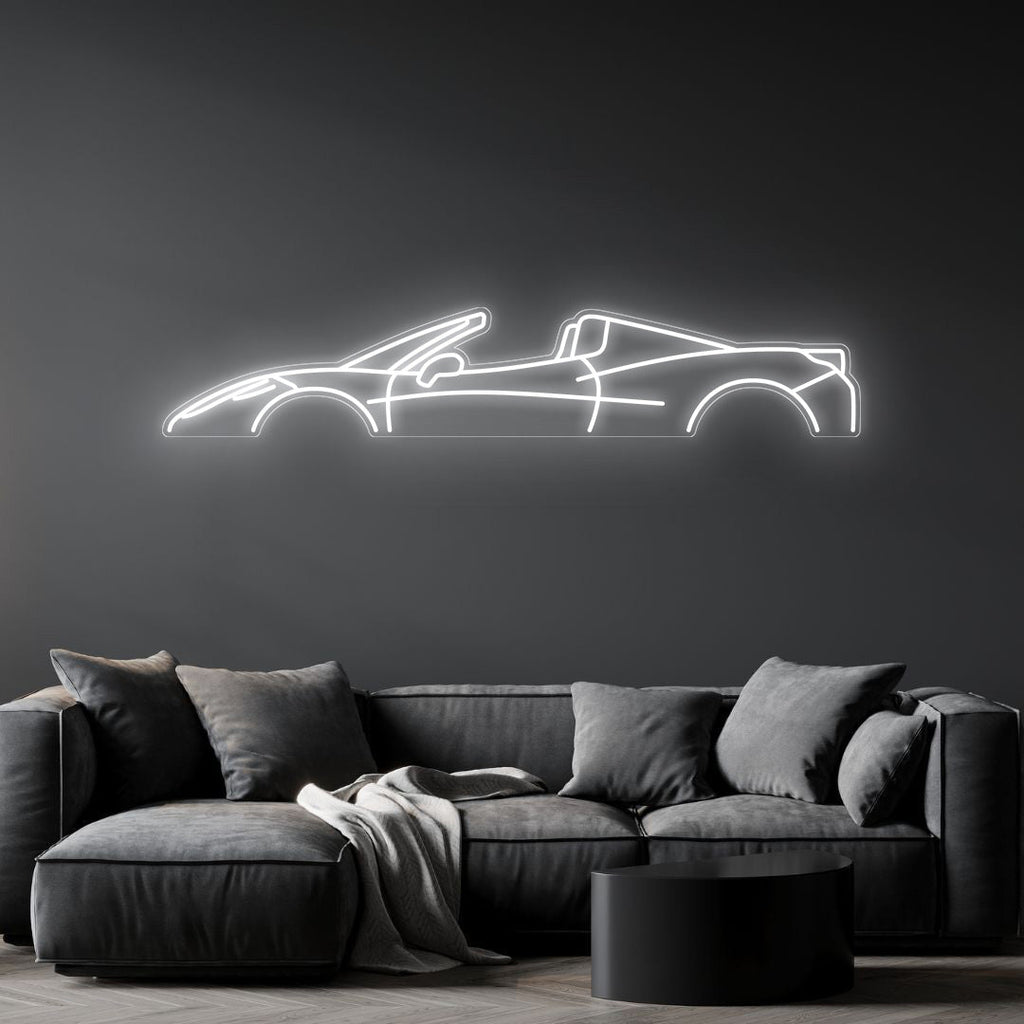 458 Spider Neon Silhouette