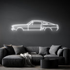 Mustang Fastback 1967 Neon Silhouette