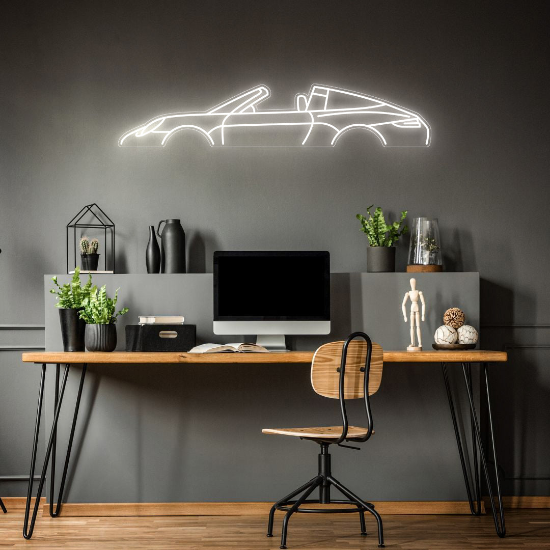 911 991 Targa Neon Silhouette