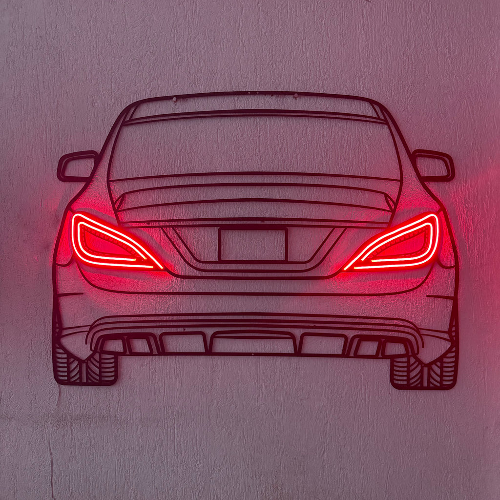 CLS AMG 63 Back View Metal Neon Car Wall Art - MTN0077