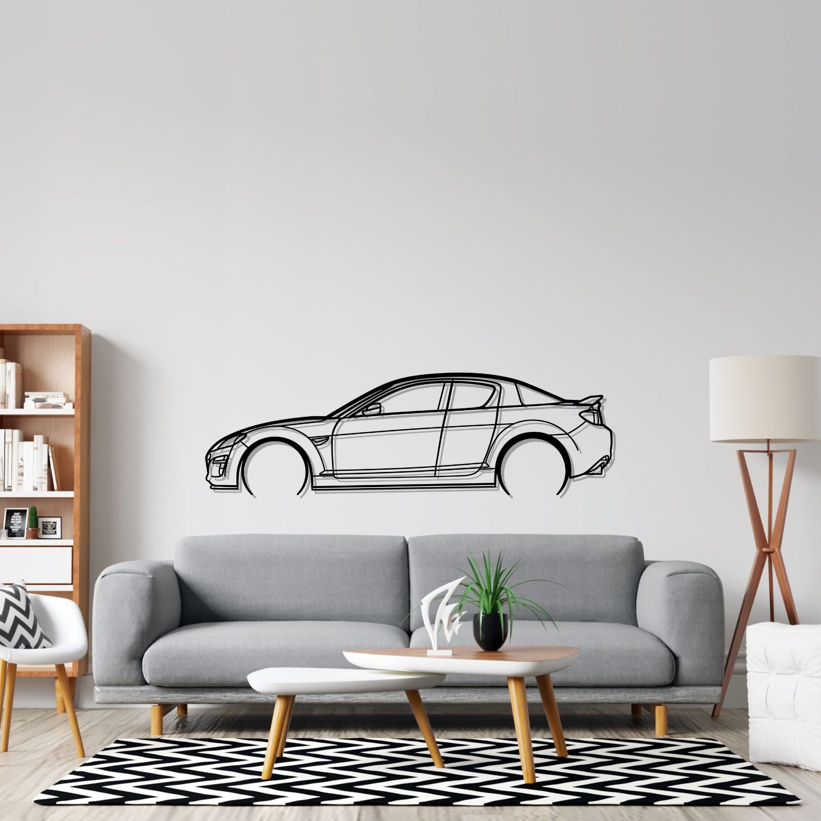RX8 Detailed Silhouette Metal Wall Art
