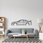 R33 GTR 1995 Detailed Silhouette Metal Wall Art