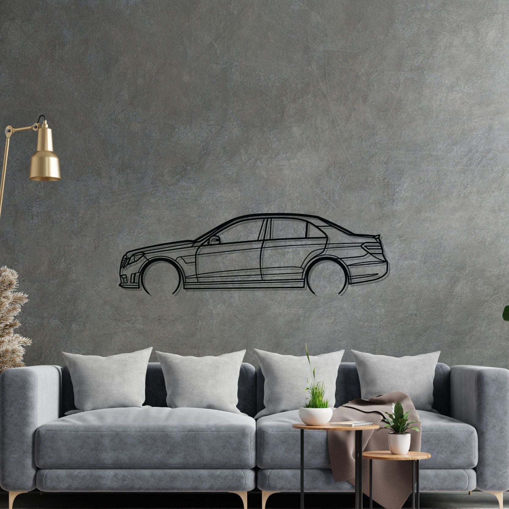 e63 amg Detailed Silhouette Metal Wall Art