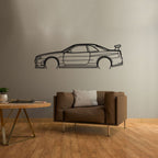 GT-R R34 Detailed Silhouette Metal Wall Art