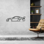 Cayman GT4 Clubsport 2019 Detailed Silhouette Metal Wall Art