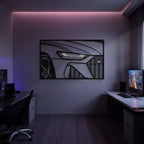 RS6 Avant C8 Apex Front View Metal Neon Frame Wall Art